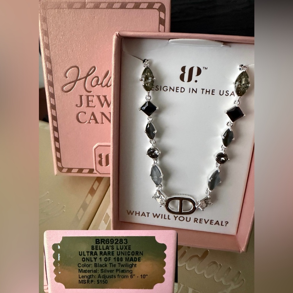 Bomb Party Jewel Candy Bracelet 2025 - Ultra Rare Unicorn Black Tie/Silver
